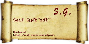 Seif Győző névjegykártya